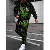 Fashion Skull 3D Print Hoodie Sweatpants Set Men