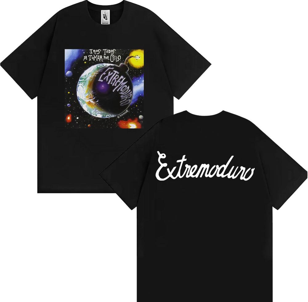 Rock Band EXTREMODURO Tour 2025 Cover Tshirt Unisex Women Fashion Vintage Short Sleeve T Shirts Summer Pop Loose Oversized T Shirt