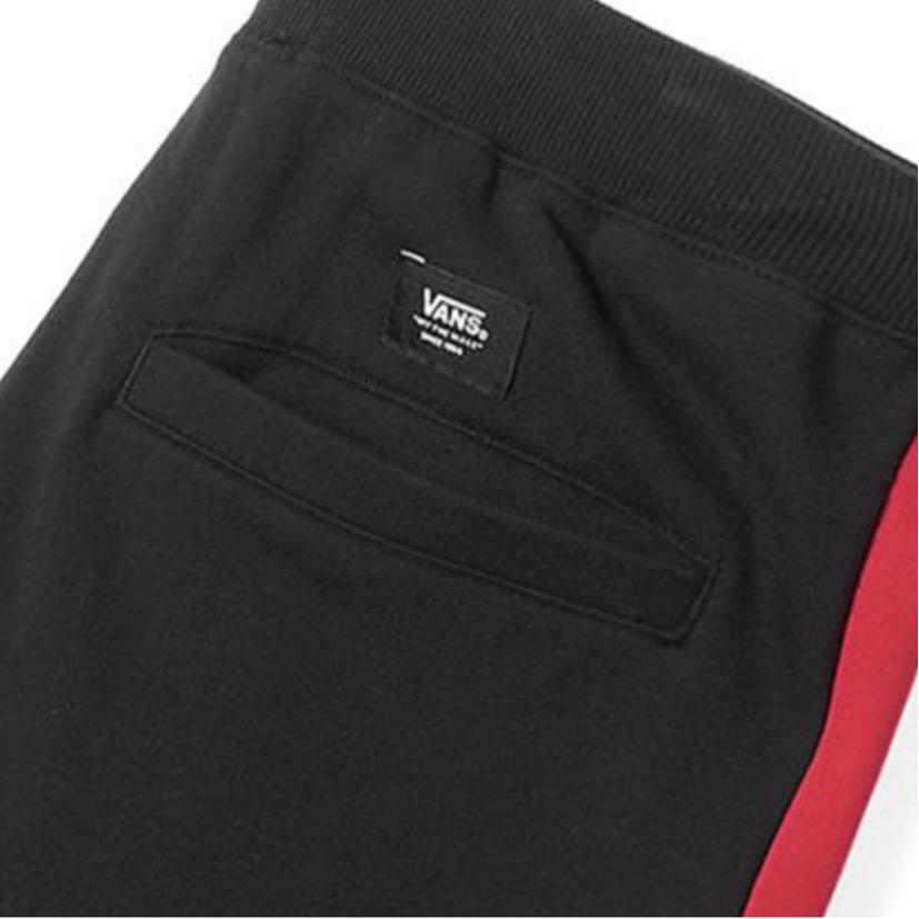 Vans Side Color Block Striped Knit Straight Leg Retro Sports Pants Men bottoms Black VN0A3TXWBRR