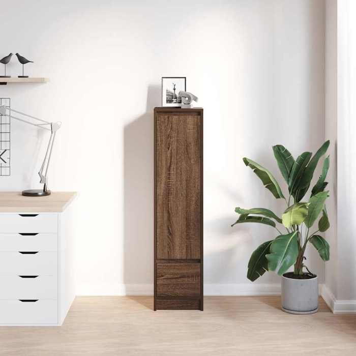 VidaXL High Buffet Brown Oak 29.5x34x119.5 Cm Engineered Wood, Cabinet, Sideboard, High Storage Cabinet, 861658