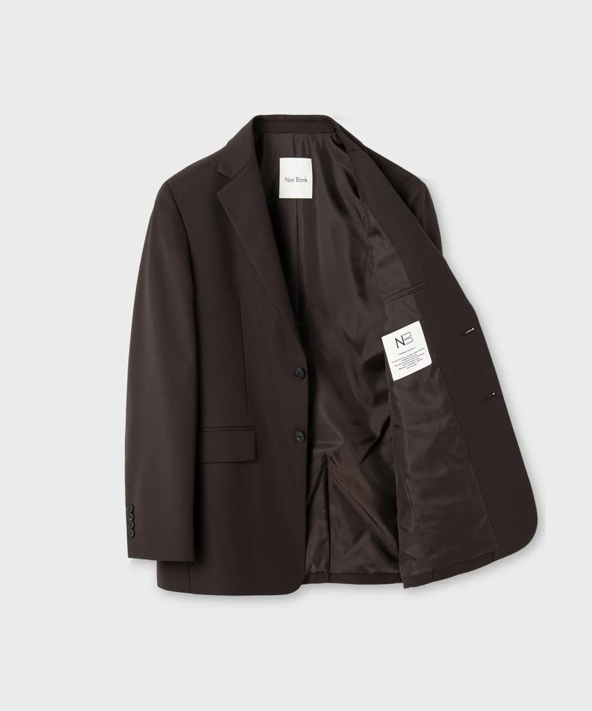 Nonblank Semi-Oversized Fit Blazer_Dark Brown