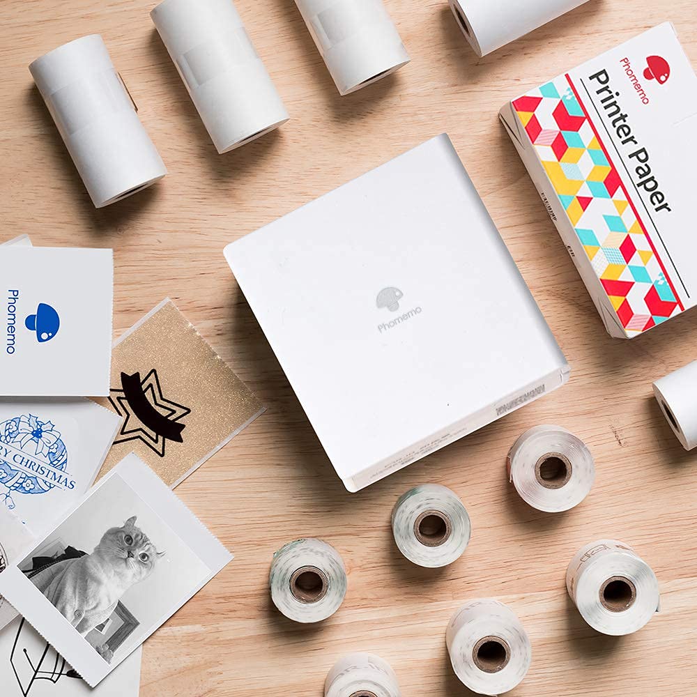 Phomemo M02 Mini Kompatibel mit Thermischem Mobilfoto Tragbarer Thermischer Taschen-Memo-Haftnotiz-Aufkleber 203DPI Bluetooth Für Arbeit Arbeit von Zuhause