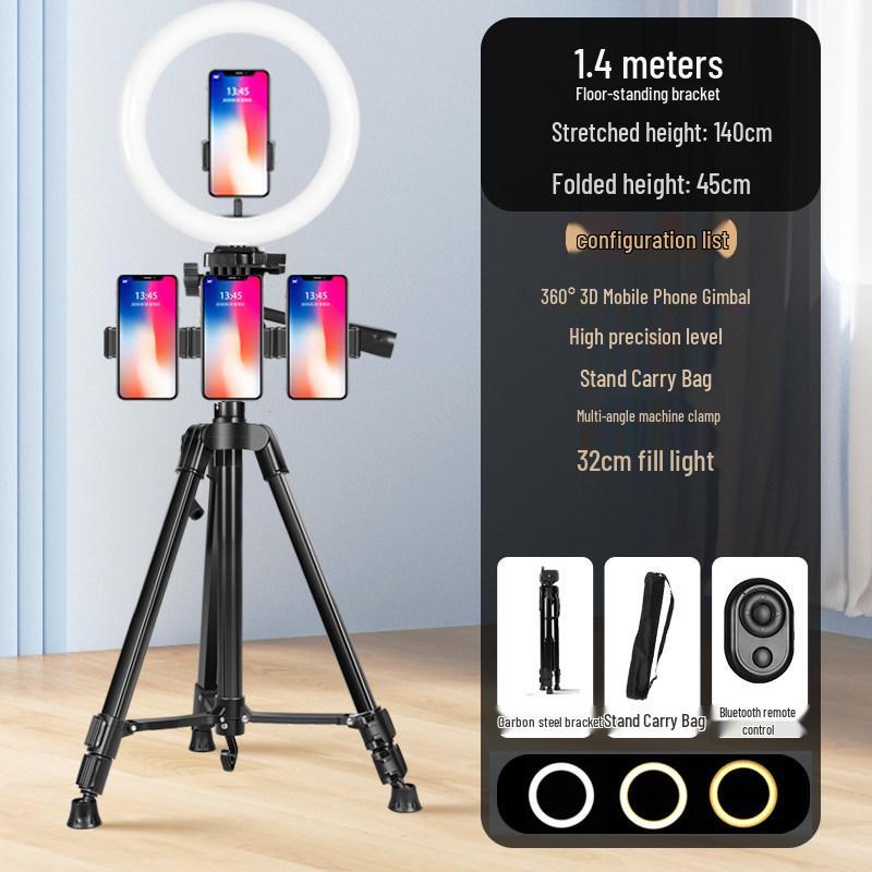 2024 Universal Phone Holder with Fill Light for Live Streaming and Outdoor Content Creators