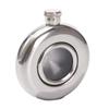 Steel Mini Clear Hip Flask Round Pocket Window Russia Flagon Bar Whisky Bottle 5oz