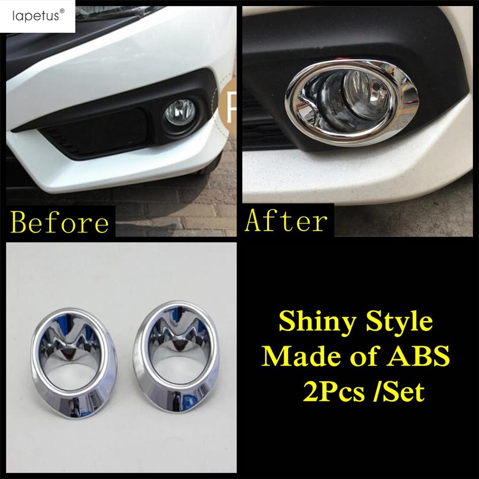 Chrome Front Rear Fog Lamp Light Ring Eyebrow Eyelid Molding Cover Trim For Honda Civic 2016 2017 Car Accessories Exterior Kit