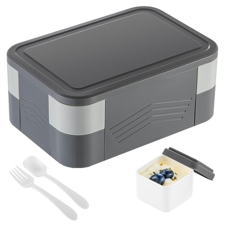 BPA-Free Plastic Bento Box Kids Adults Microwave-Safe Leakproof Lunch Container Double-Layer Food Storage In 9 Colors