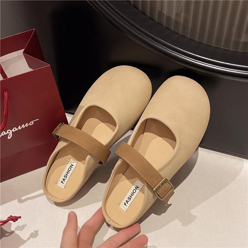 

Носите сумку Doudou, ленивые дети, супер горячие новые полуподносные универсальные весенне-летние женские туфли, туфли-мюли на одном педале 40 is one size smaller.