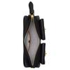 Coach Borsa a tracolla Waverly 24 con chiusura a doppio giro in pelle a grana naturale, taglia media da donna, colore nero CDZ20-B4BK