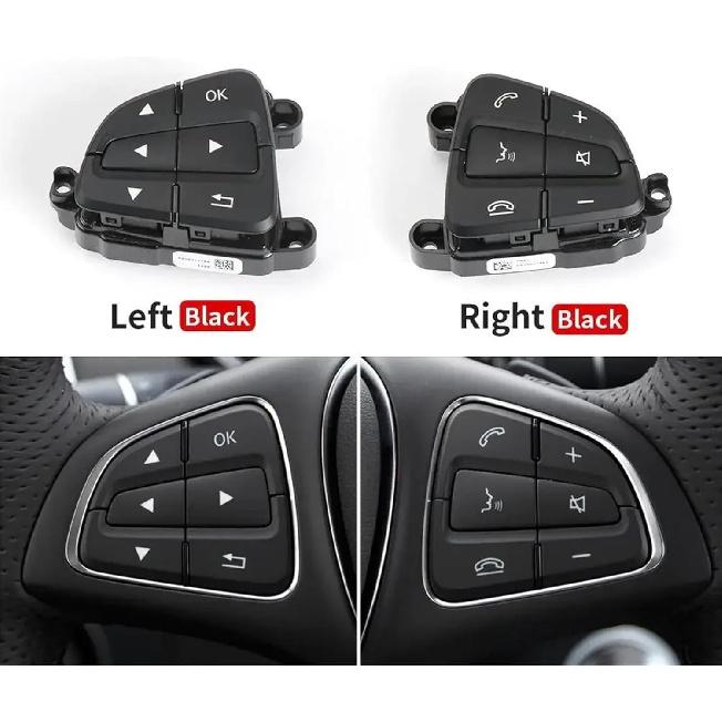 1 Pair 0999050600 Car Multi-Function Steering Wheel Switch Buttons Phone Control Key Compatible with Benz GLS GLE W117 W166 W292 W156 W246