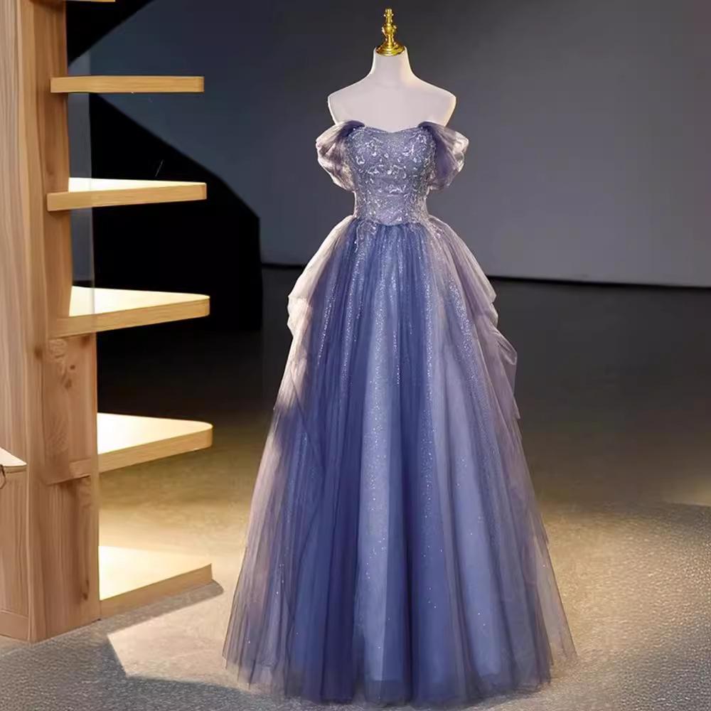 Evening Dress Light Luxury Niche Shoulder On the Run Princess Tutu Skirt Girl Birthday Bar Mitzvah Banquet
