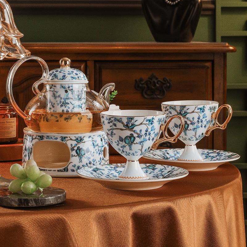 Goblet European Ceramic Bone China Coffee Cup Saucer Set British Afternoon Tea Set Teacups Are High-end and Good-looking.