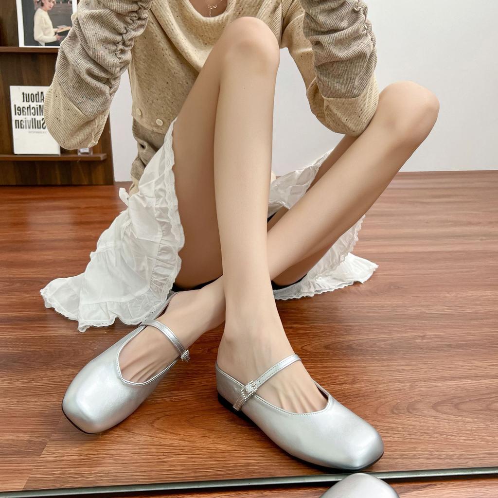 Summer new small thick-soled inner height increase single shoes women wear high-end temperament square head women's shoes 2025 versatile