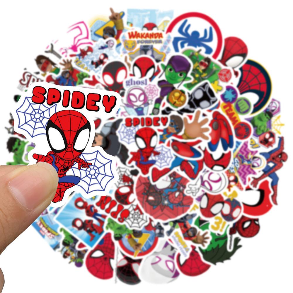 50Pcs Cool Movie Spiderman Anime Stickers Skateboard Fridge Guitar Laptop Motorcycle Travel Classic Toy Cool Sticker