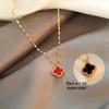 Elegant Colorfast 18K Rose Gold Necklace with Swan & Four-Leaf Clover Charm