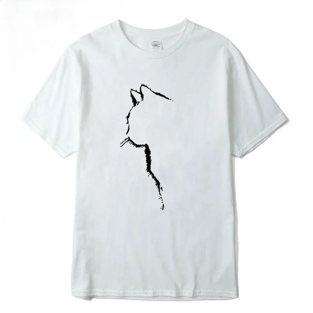 Cat Meme Unisex Streetwear Men's T-shirt Top Quality Cotton Short Sleeve Cool Cat Print O-neck Casual Loose Hip Hop for Men Summer Male Tee Top
