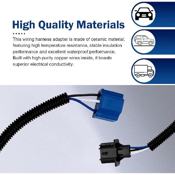 WZP 2PCS H13 Male to H4 Female Adapter, LED Car Light Connector Pigtail, H13 9008 Male to H4 9003 Female Wiring Harness Adapter, Fog Light Conversion