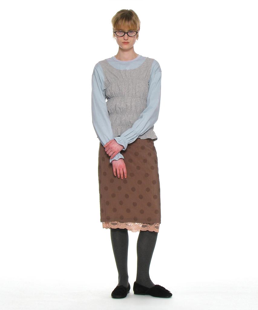 PARTIMENTO WOMEN All-In-One Smoked Long Sleeve Top_Sky