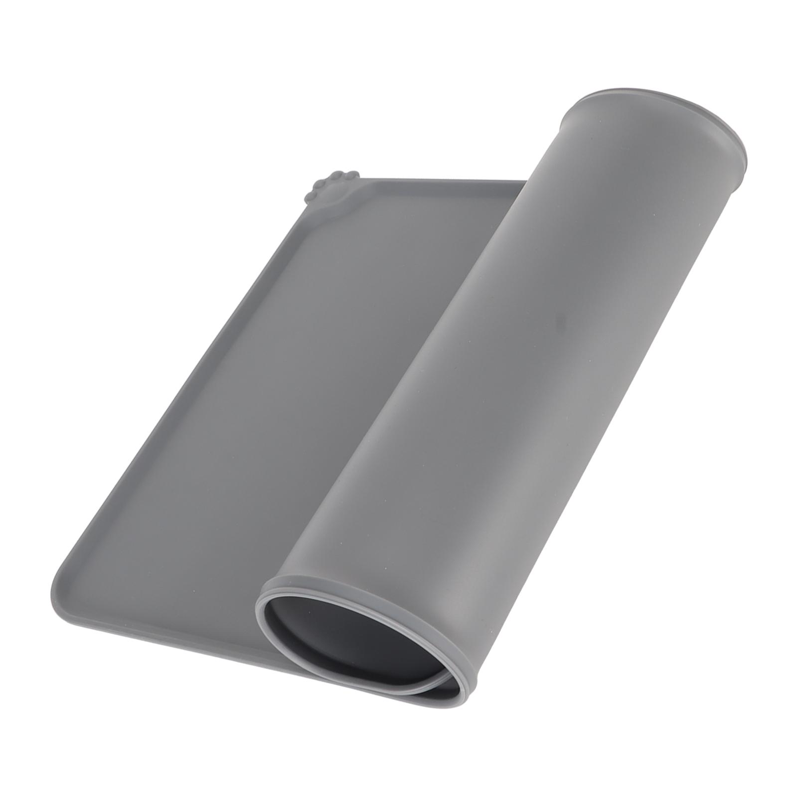 

Silicone Pet Feeding Mat Waterproof Prevent Slipping and Spilling Foldable Pet Feeding Placemat for Dog Cat Grey серый