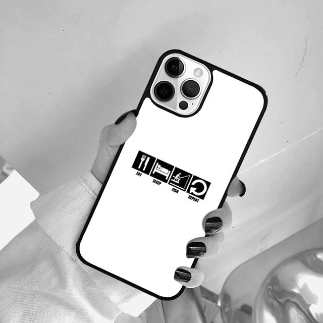 

Fish Repeat Personalised Name Carp Phone Case For iPhone 17 Air 15 Pro MAX 16 Plus 14 12 11 13 coque iPhone 14pro