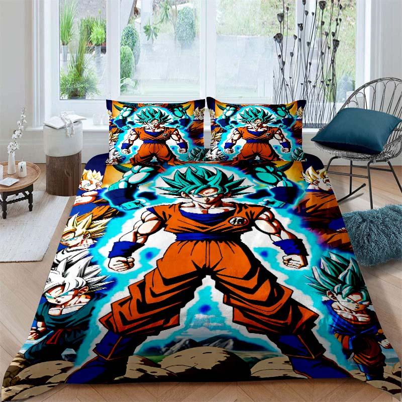 2026 New Dragon Ball Duvet Cover and Pillowcase Bedding Set—Available for Single, Double, Queen, and King-Size Beds.