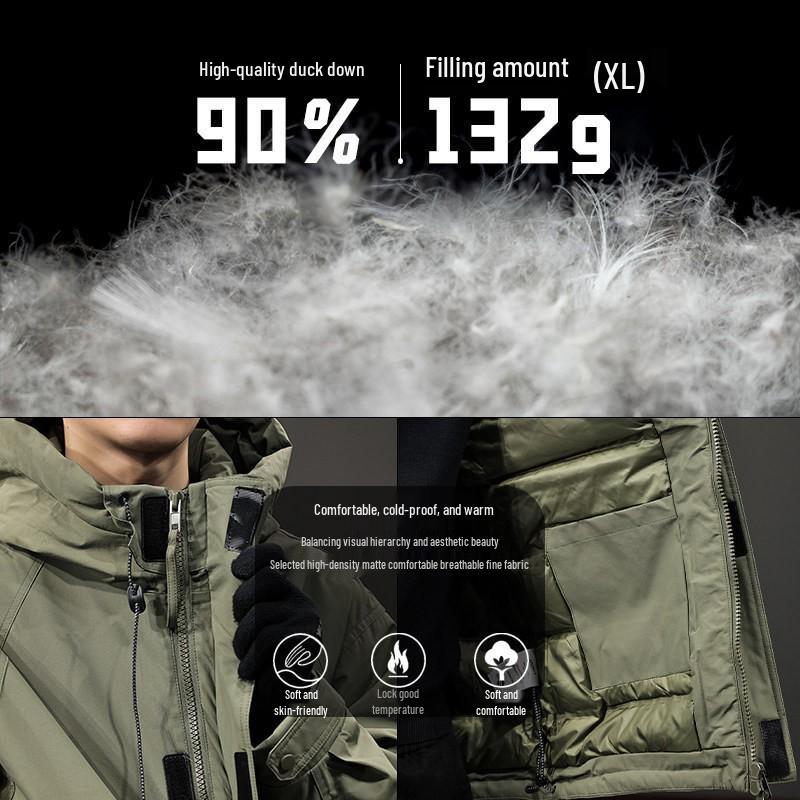 Men's 2026 Mid-Length Hooded Down Jacket - Warm, Windproof Winter Parka