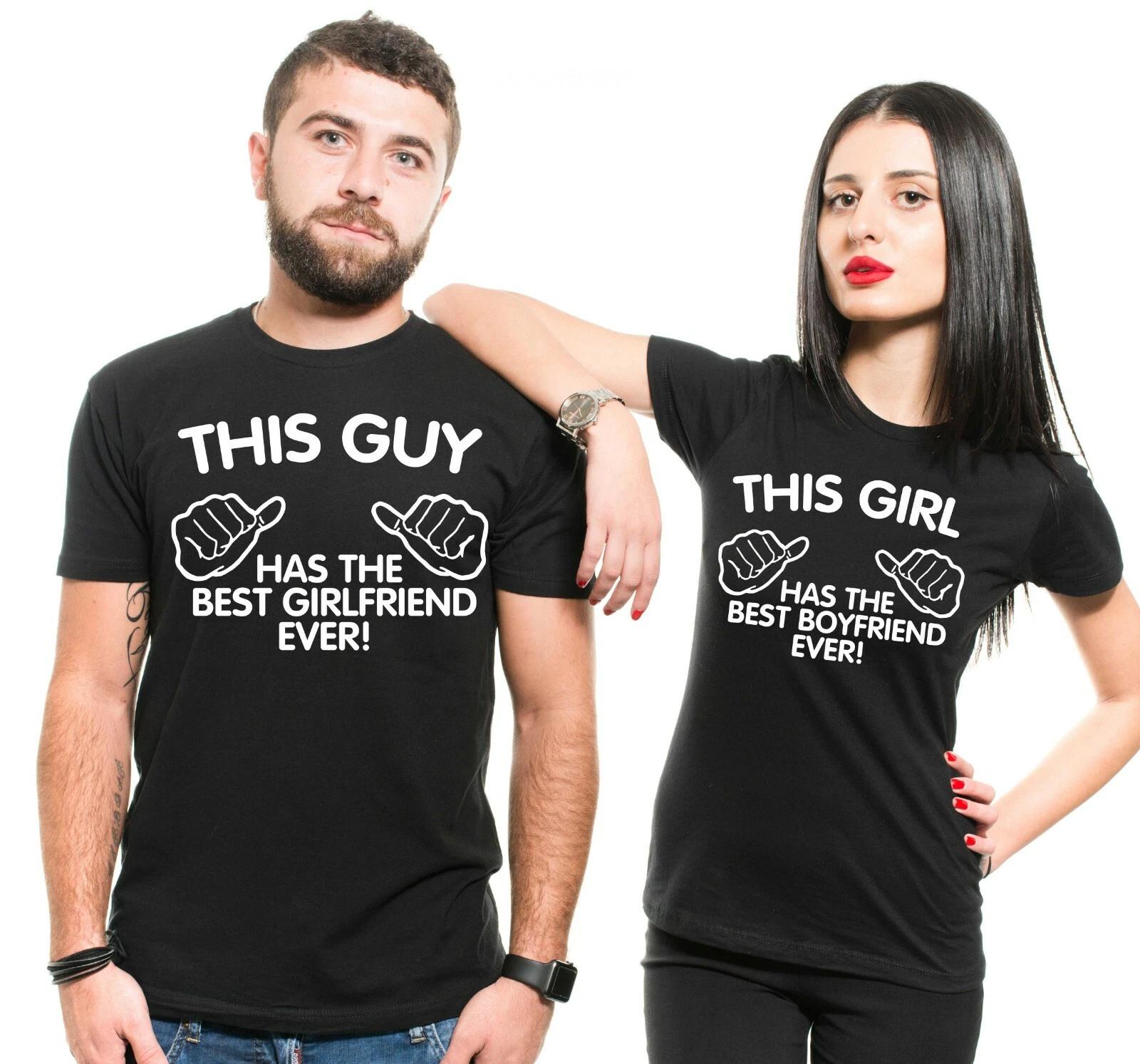 Парные футболки Парень Девушка Совпадающие Мужские Женские Покрой Футболка Хлопковые Футболки 4XL