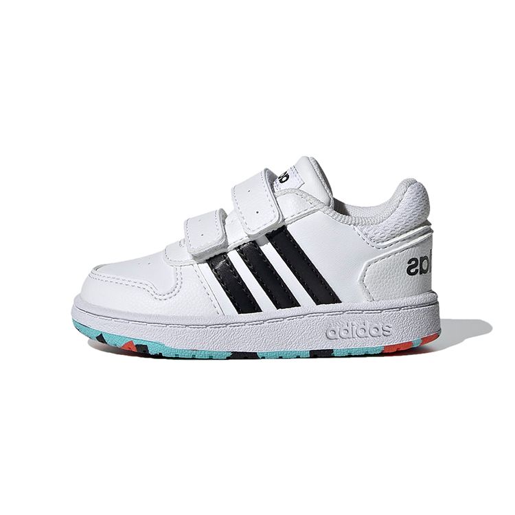 Adidas Neo Hoops 2.0 Comfortable Versatile Durable Low-Top Walking Shoes Baby Shoes White Black H01551