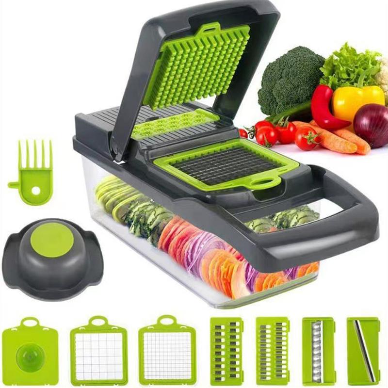 16 in 1 Vegetable Chopper with Handle Kitchen Mandoline Slicer Food Grater Cutter set for Fast Meal Prep and Egg Cutting