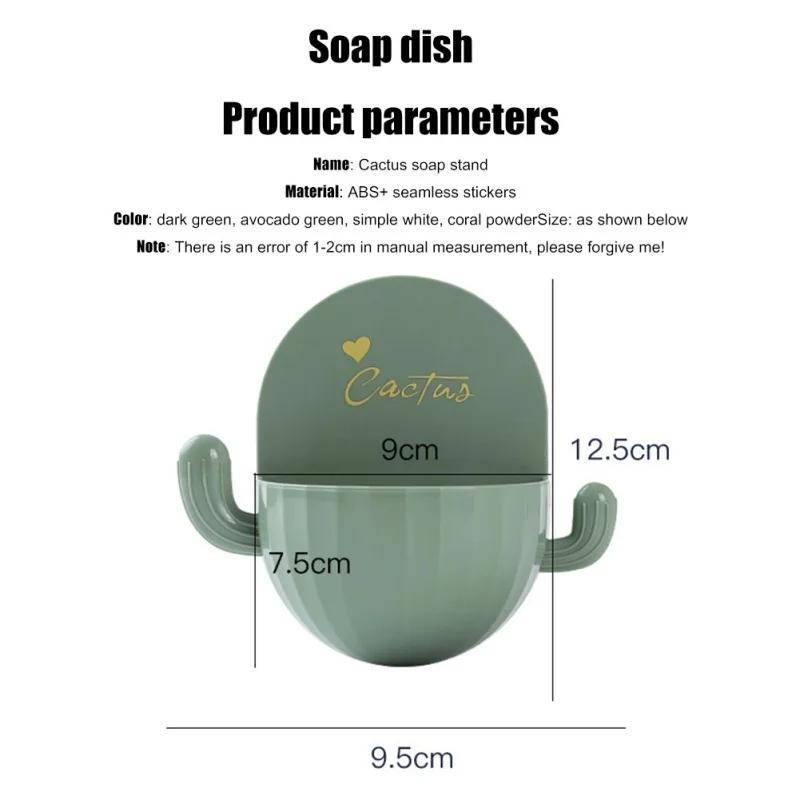 Scatola Porta Sapone Drenante a Forma di Cactus Porta Sapone da Bagno Tavola Portaoggetti Scatola Senza Foratura Articoli da Bagno