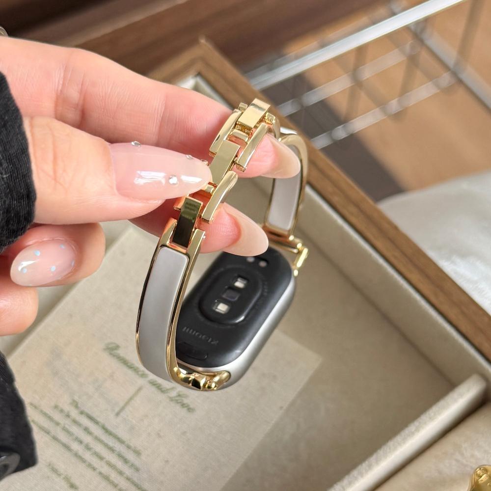 Slim Skin-Friendly Silicone Leather Cover Replacement Strap Compatible with Xiaomi Band 8/9/10