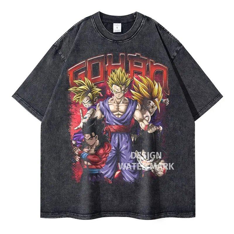 Vintage Washed Dragon Ball Broly Anime T-shirt Man Women Short Sleeve Tee Streetwear Loose Casual Tops Summer Y2k 2026 Oversized