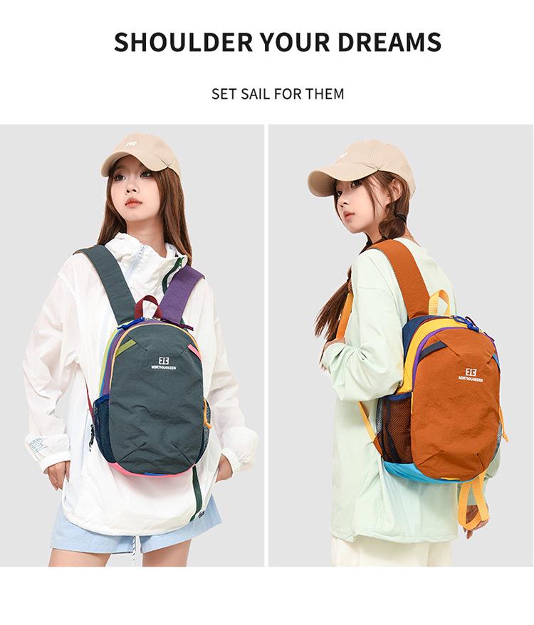 Lightweight Water-Repellent Colorblock Travel Backpack for Men and Women
