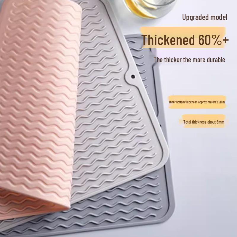 Silicone Water Ripple Drain Mat: Food-Grade Nordic Minimalist Table Placemat.