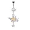 Fashion Exquisite Butterfly Heart Belly Button Ring For Women Girls Body Piercing Stainless Steel Navel Ring Beach Jewelry