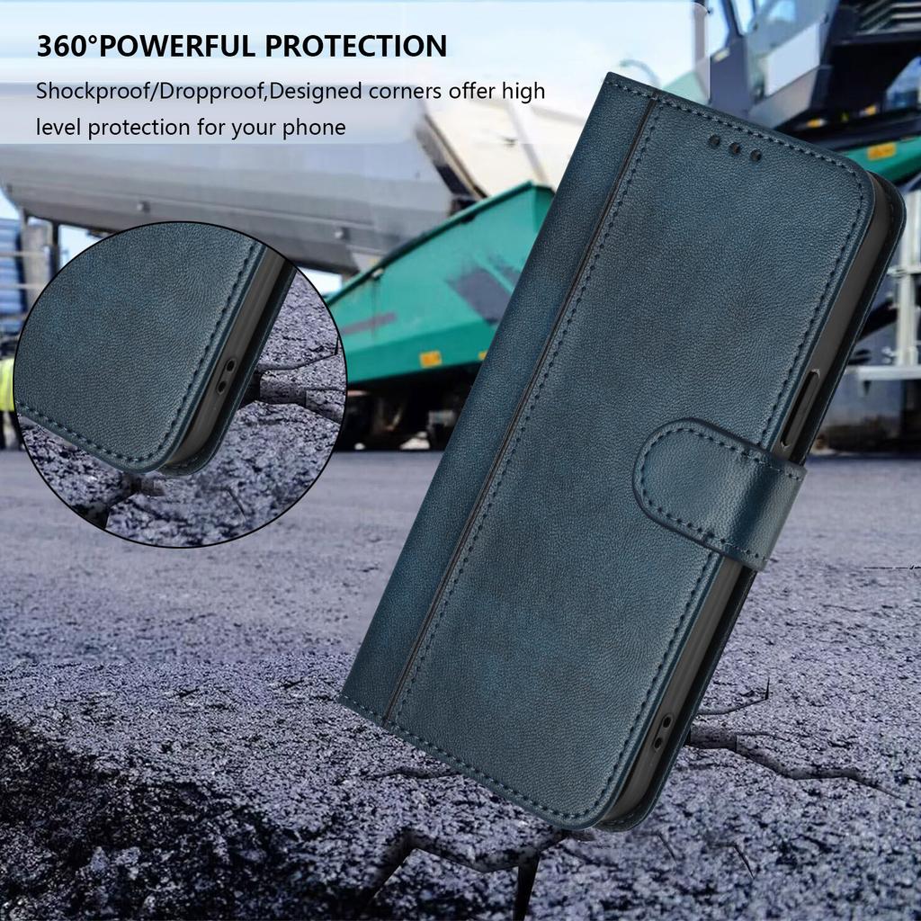 Luxuriöse Schlichte Linie Lederhülle Für Huawei Nova 13 Pro/Nova 11/Nova 12S/Nova 12i/Nova 13i Kartenfächer Magnetische Anziehung Ständer Stoßfestes Flip-Cover