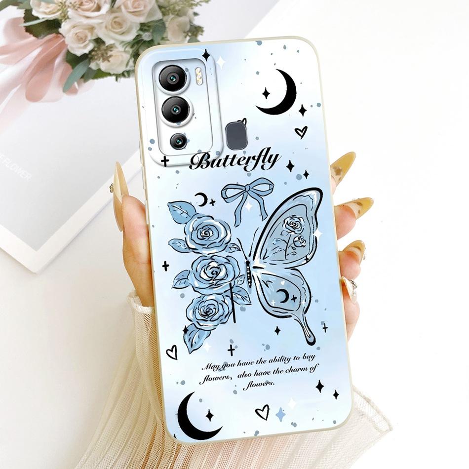 For Infinix Hot 12 12 Play Cute Cat Flower Cartoon Phone Case For Infinix Hot12i Hot 12Play Shockproof Soft Silicone Bumpers