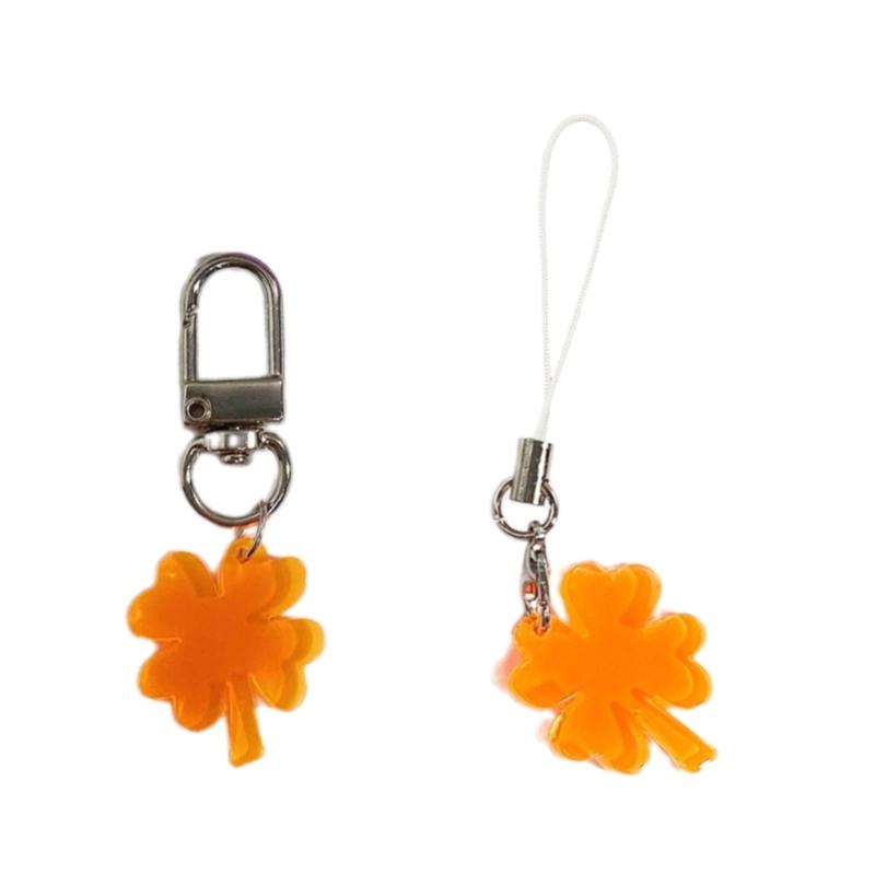 2Pcs Four Leaf Phone Chain Stylish Bag Pendant Multifuntional Phone Accessory Fashion Phone Lanyard for Everyday Use