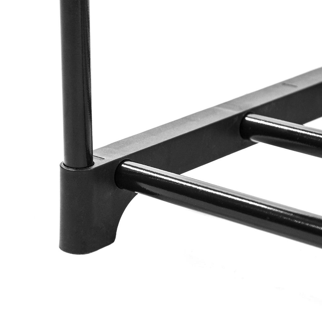 Slim Shoe Cabinet, Metal Shelf, Foldable Shoe Rack, Black Frame