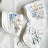 Soft Breathable Baby Face Washcloth Bib, Six-Layer Gauze