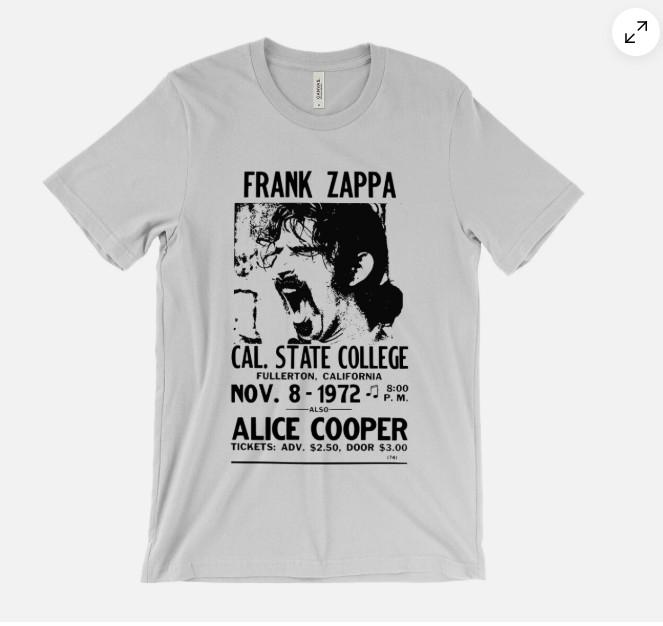 Frank Zappa T Shirt - Alice Cooper - Concert Poster - Hot Rats - Freak Out Verve XXXL