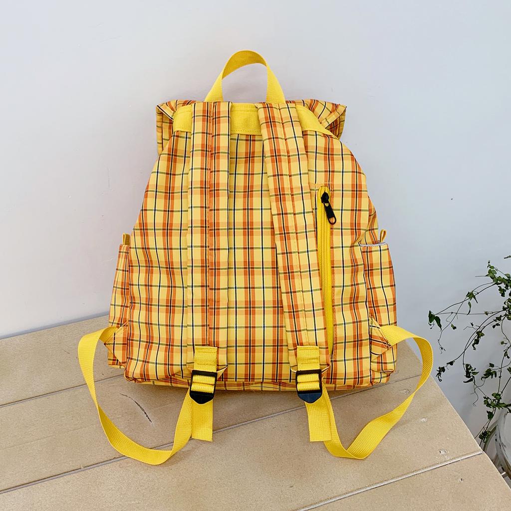 Schoolbagins Hong Kong style retro classic contrasting color plaid backpack casual large capacity backpack student schoolbag casual versatile