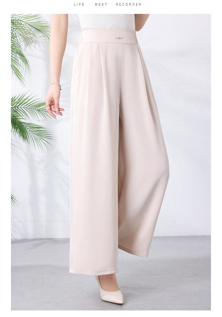 Summer 2026 Wide-Leg High-Waisted Pants for Stylish Middle-Aged & Senior Women