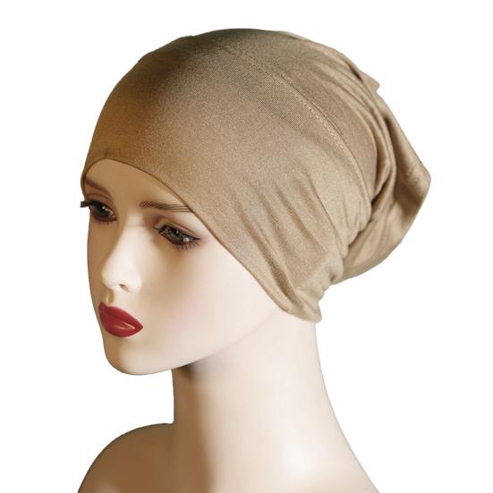 Headscarf Hat Mercerized Cotton Soft Breathable Wrinkle-Resistant Fabric Elastic Comfortable Fit Turban Hat Daily Wear
