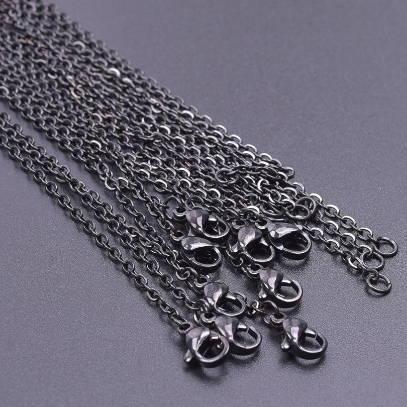 50/60cm Wholesale Stainless Steel Rolo Link Chain Necklaces For Women Men Accessories 10/20/30pcs/Lot Metal Necklace DIY Jewelry