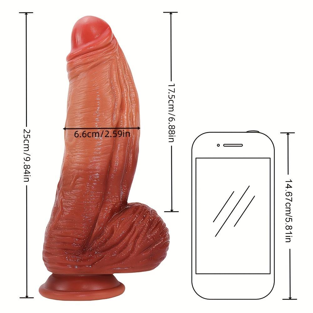 Extra velká silikonová G-bodová hračka v tělové barvě, 9,84 palce s přechodovou barvou, vodotěsná, bez lubrikace, nevyžaduje baterie, ruční a anální sexuální hračka pro páry