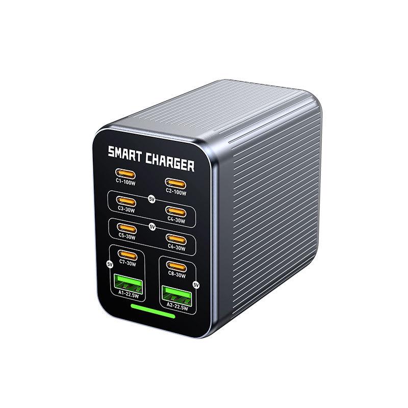 425W Gallium Nitride 10-Port Fast Charger for Phones, Laptops & Tablets