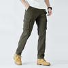 Men's Cargo Pants Straight Leg Cotton Stretch Tactical Trouser Male Military Outdoor Camping Fishing Casual Work Wear Khaki
