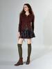 Cool Kitten Ribbon Leather Ruffle Skirt