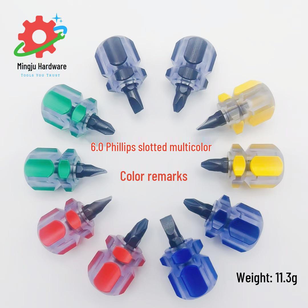

Colorful Carrot Handle 6.0 Phillips and Slotted Mini Screwdriver for Car Mudguards