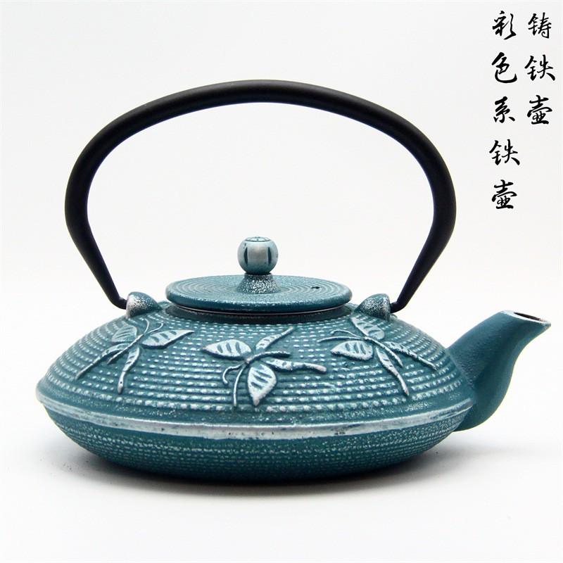 Cast Iron Teapot With Enamel Coating Vintage Style Home Kettle Tea Ceremony 600ml-1000ml Decorative Water Pot